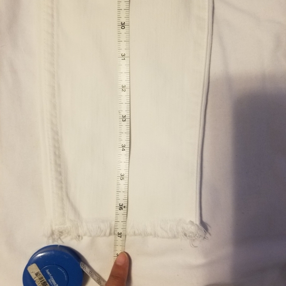 Madewell 10" High_rise Skinny Crop Color White Size 25 Button front - Picture 6 of 12